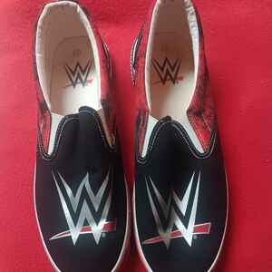 WWE Black and Red Slip-On Sneakers